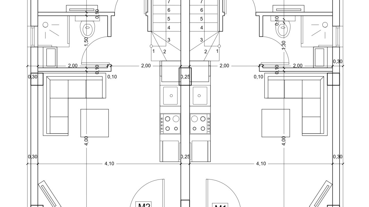 Κάτοψη ισογείου μεζονετών