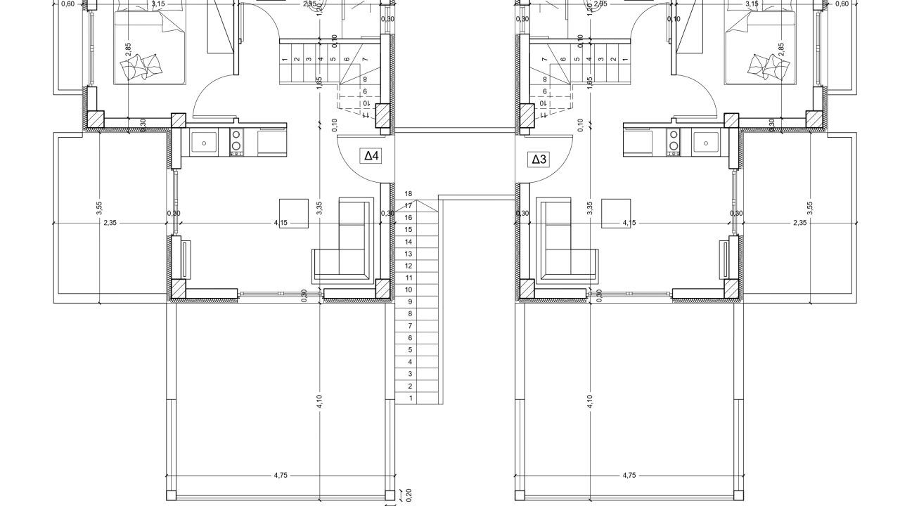 Κάτοψη ορόφου διαμερισμάτων